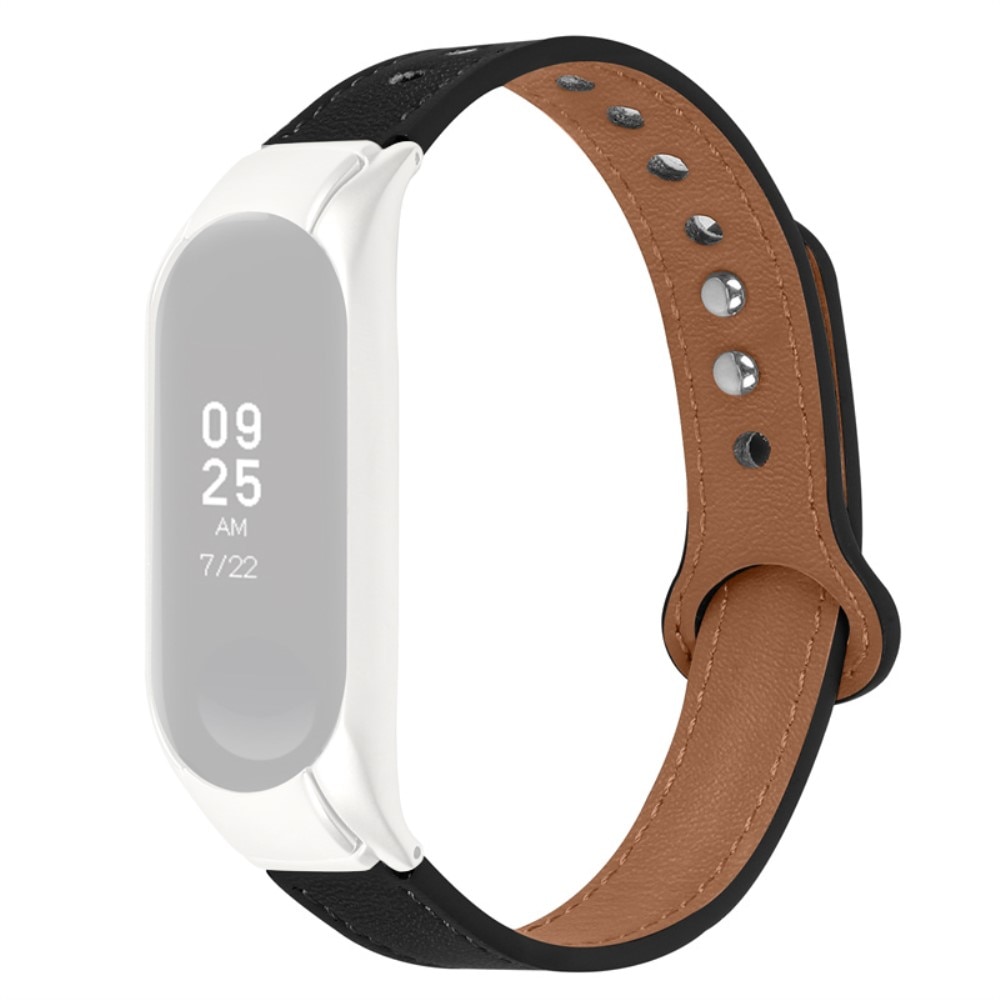 Klassinen Nahkaranneke Xiaomi Mi Band 5/6 musta