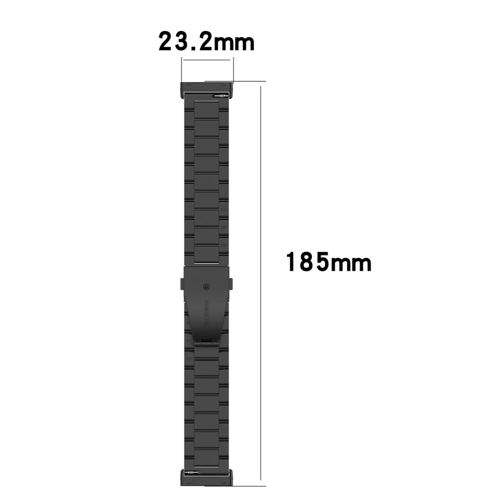 Metalliranneke Fitbit Versa 3/Sense musta