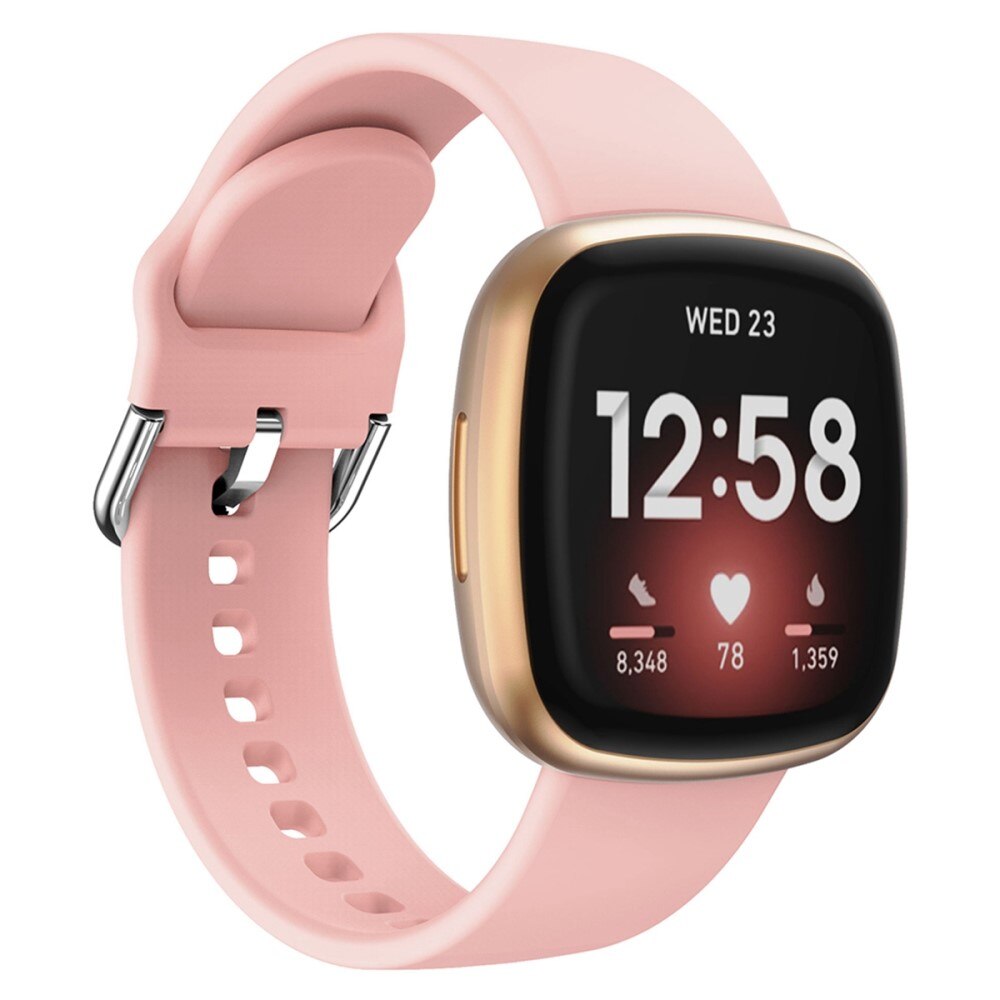 Silikoniranneke Fitbit Versa 4 vaaleanpunainen