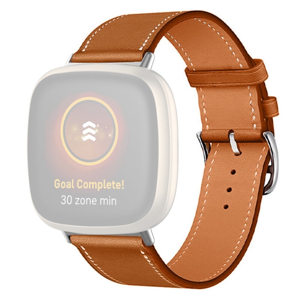 Nahkaranneke Fitbit Sense 2 ruskea