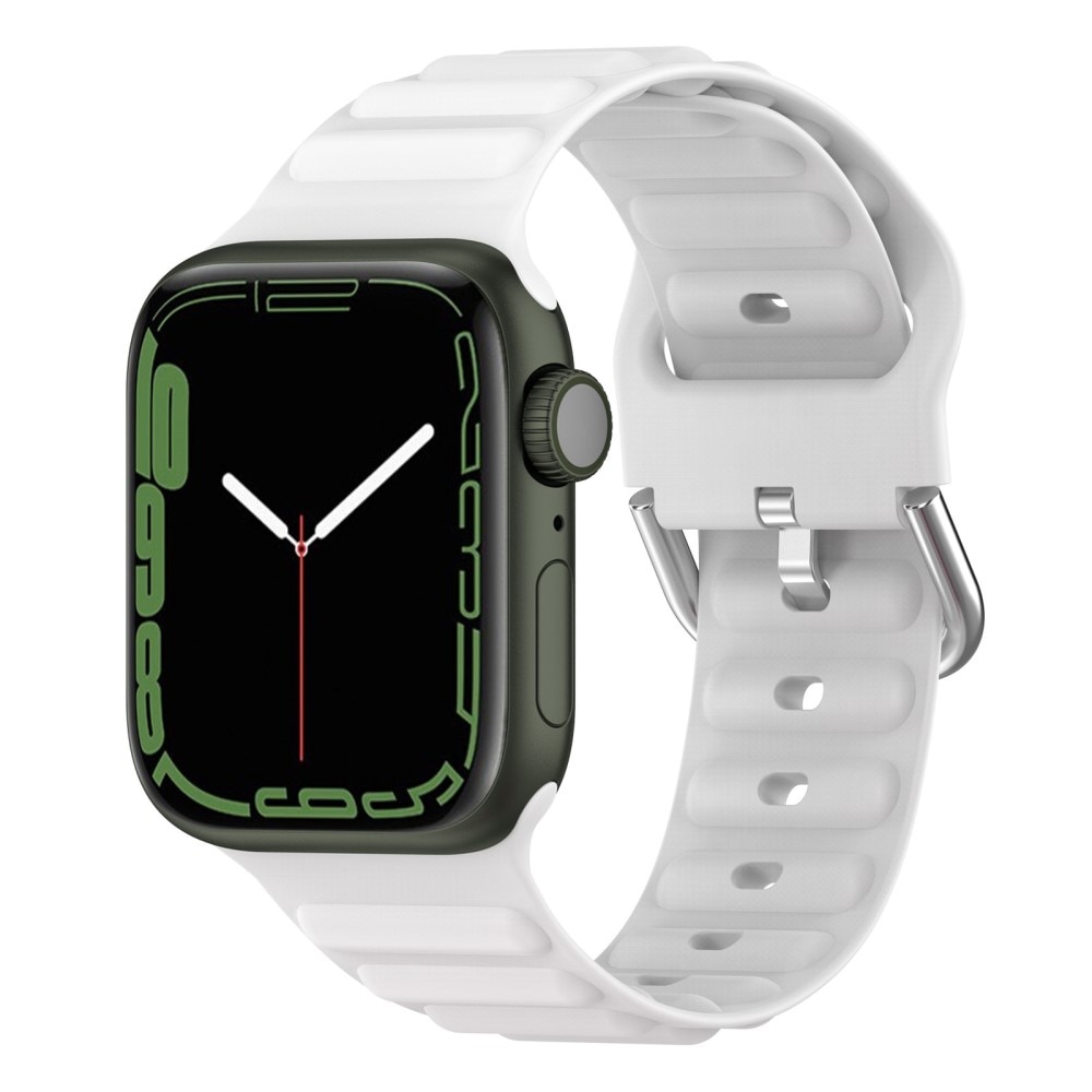 Resistant Silikoniranneke Apple Watch 45mm Series 7 valkoinen