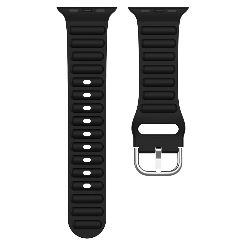 Resistant Silikoniranneke Apple Watch 41mm Series 8 musta