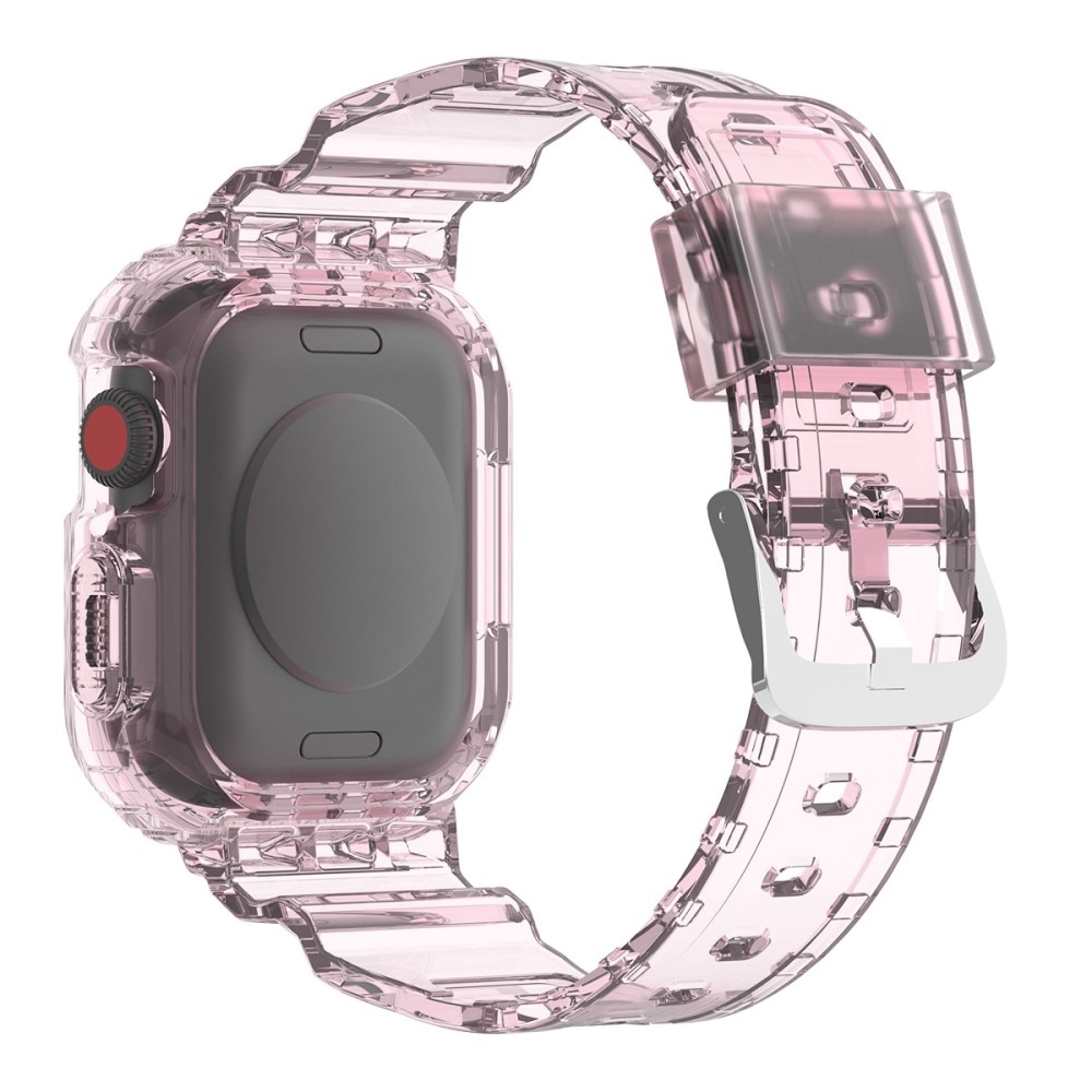 Apple Watch 45mm Series 8 Crystal Kuori+Ranneke vaaleanpunainen