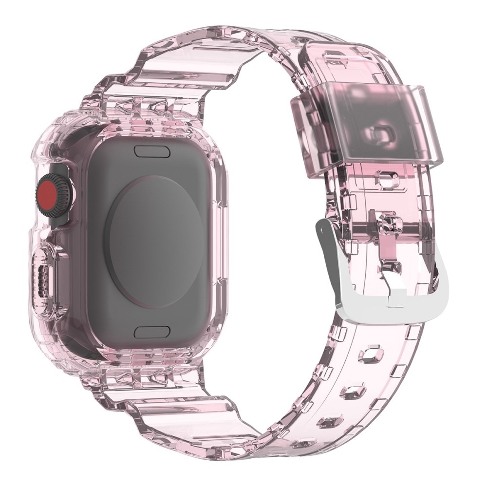 Apple Watch SE 44mm Crystal Kuori + Ranneke vaaleanpunainen