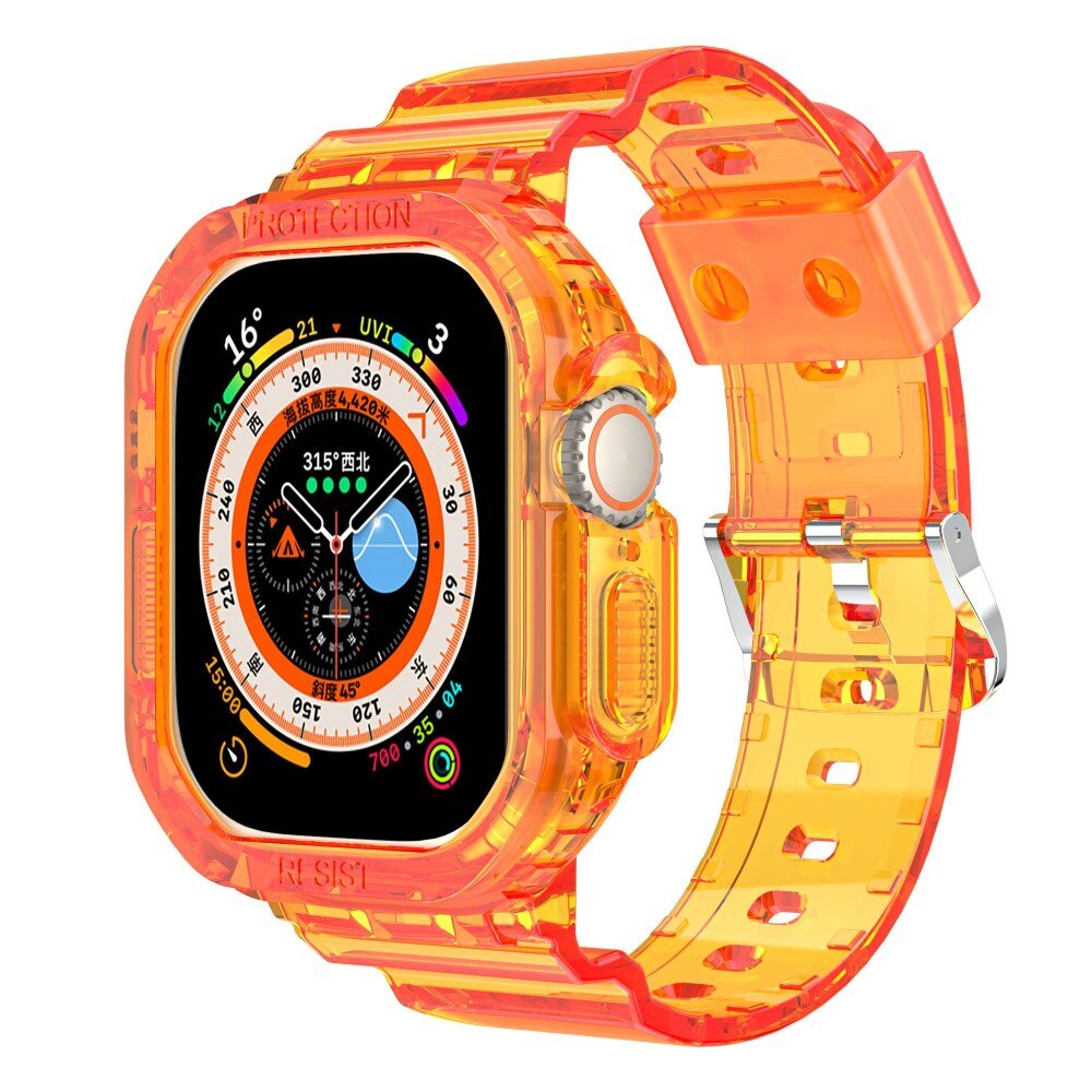 Apple Watch Ultra 49mm Crystal Kuori+Ranneke oranssi