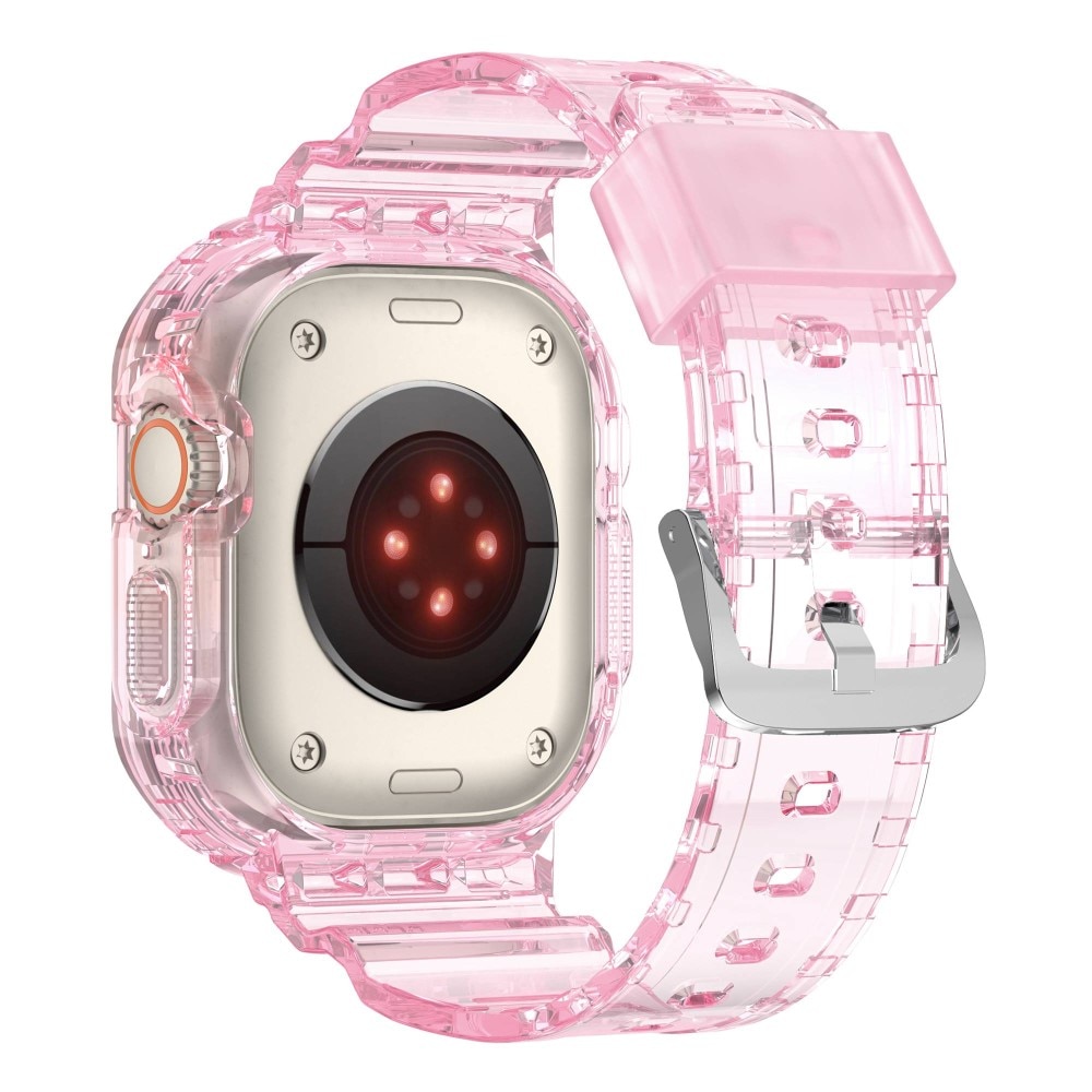 Apple Watch Ultra 49mm Crystal Kuori+Ranneke vaaleanpunainen