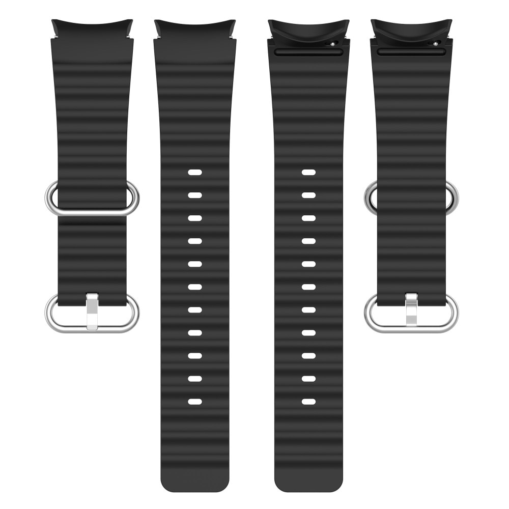 Full Fit Resistant Silikoniranneke Samsung Galaxy Watch 4 Classic 42mm musta
