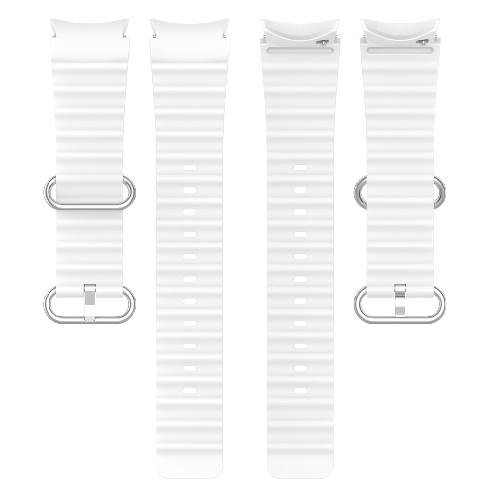 Full Fit Resistant Silikoniranneke Samsung Galaxy Watch 4 Classic 42mm valkoinen