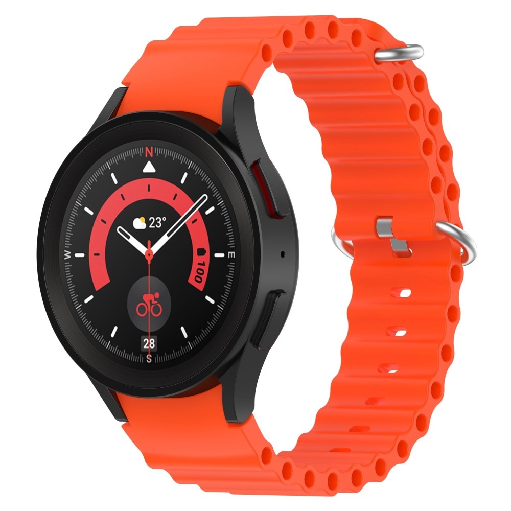 Full Fit Resistant Silikoniranneke Samsung Galaxy Watch 4 40mm oranssi