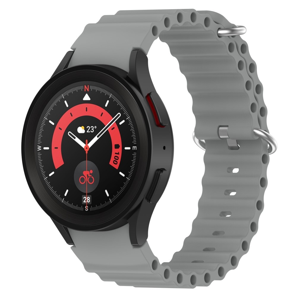 Full Fit Resistant Silikoniranneke Samsung Galaxy Watch 5 44mm harmaa