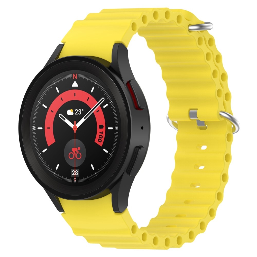 Full Fit Resistant Silikoniranneke Samsung Galaxy Watch 5 Pro keltainen
