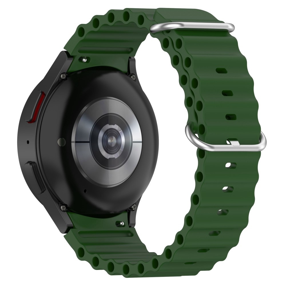 Full Fit Resistant Silikoniranneke Samsung Galaxy Watch 5 40/44mm tummanvihreä