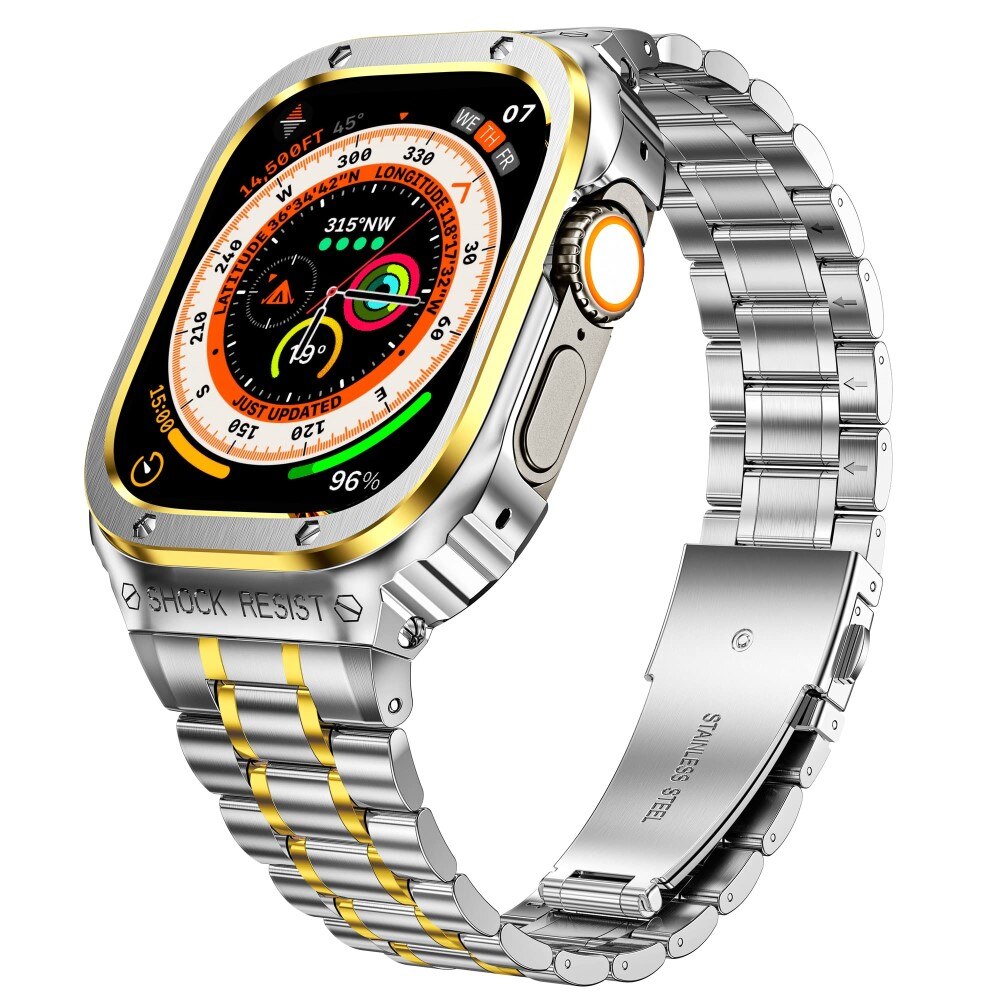 Apple Watch SE 44mm Full Metal Ranneke hopea/kulta