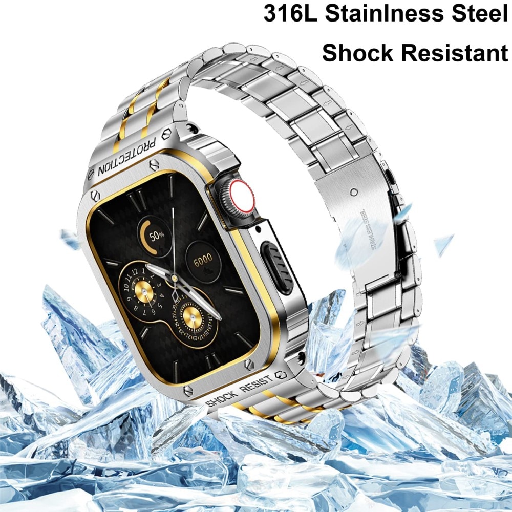 Apple Watch Ultra 2 49mm Full Metal Ranneke hopea/kulta