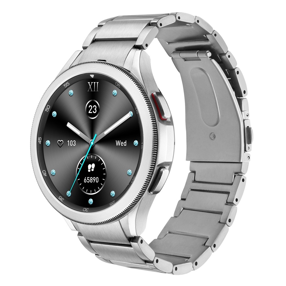 Full Fit Titaaninen rannekoru Samsung Galaxy Watch 4 44mm hopea