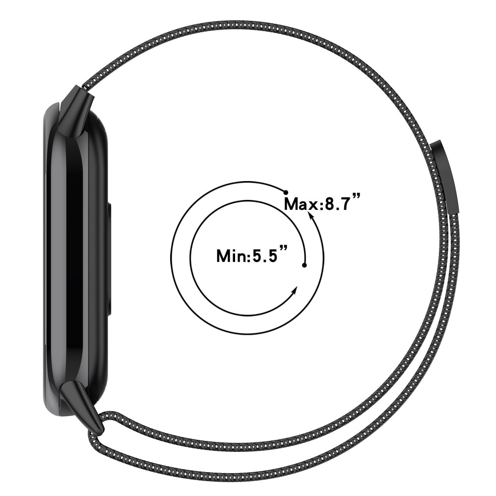 Ranneke Milanese Xiaomi Smart Band 8 musta
