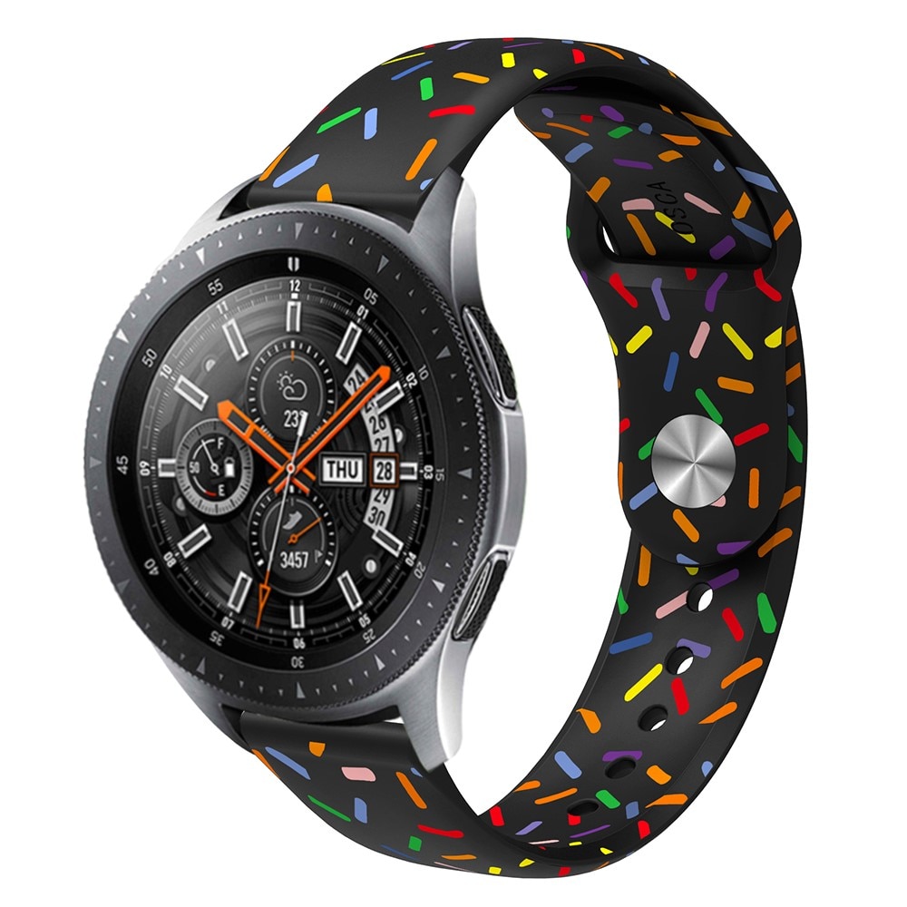 Silikoniranneke Xiaomi Watch S3 musta sprinklejä