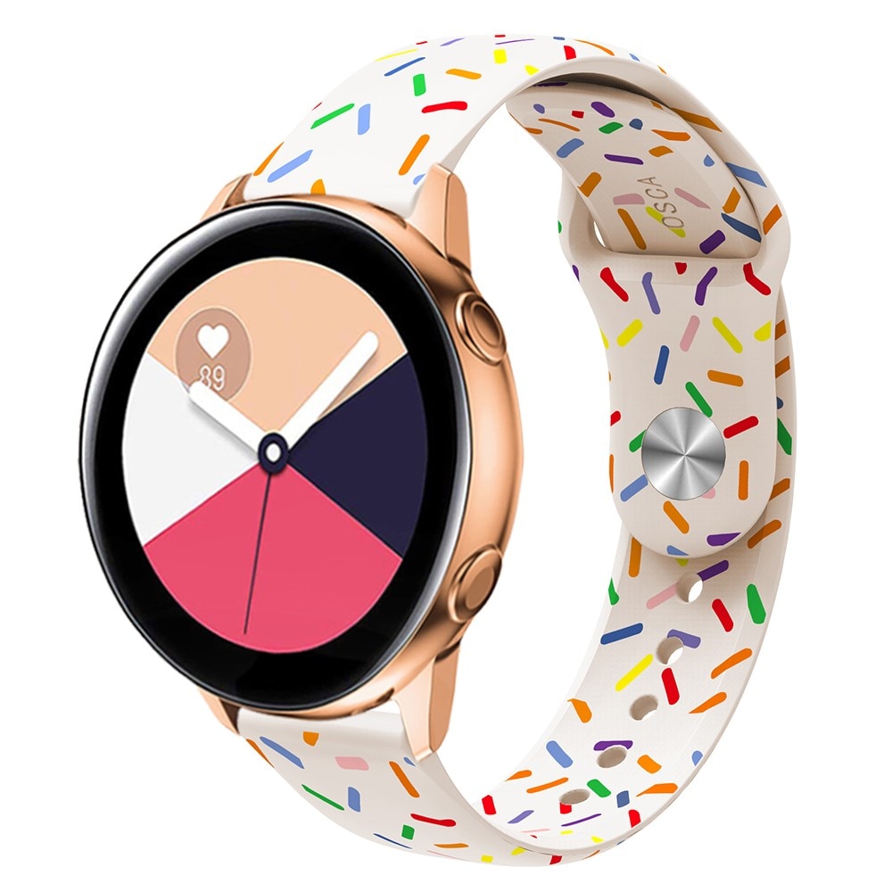 Silikoniranneke Samsung Galaxy Watch 4 40mm valkoinen sprinklejä