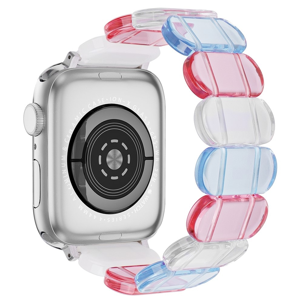Elastinen hartsi ranneke Apple Watch 44mm sininen/vaaleanpunainen