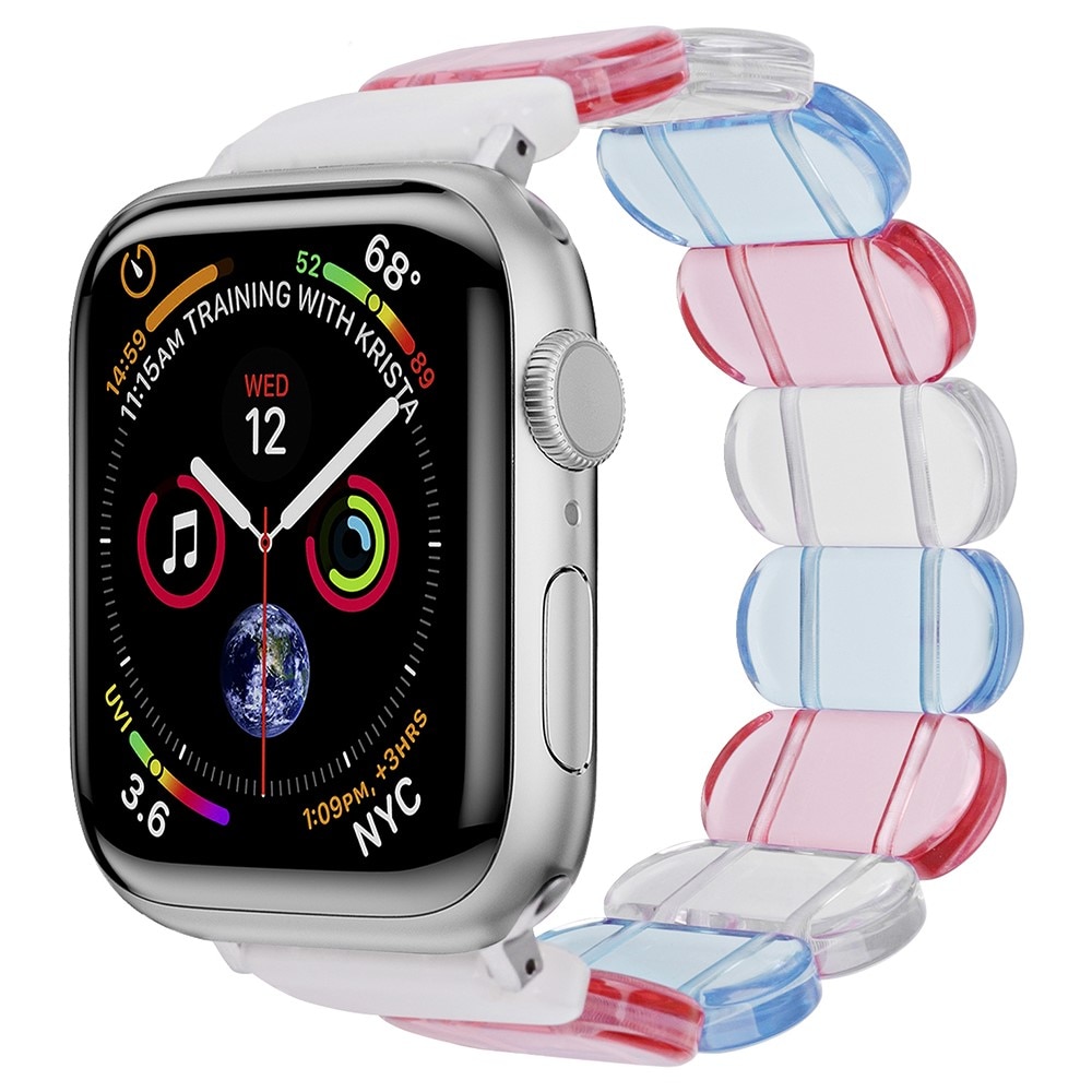 Elastinen hartsi ranneke Apple Watch 45mm Series 7 sininen/vaaleanpunainen