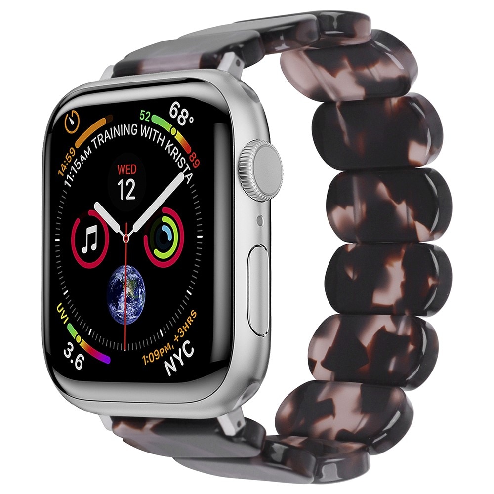 Elastinen hartsi ranneke Apple Watch 41mm Series 7 musta/harmaa
