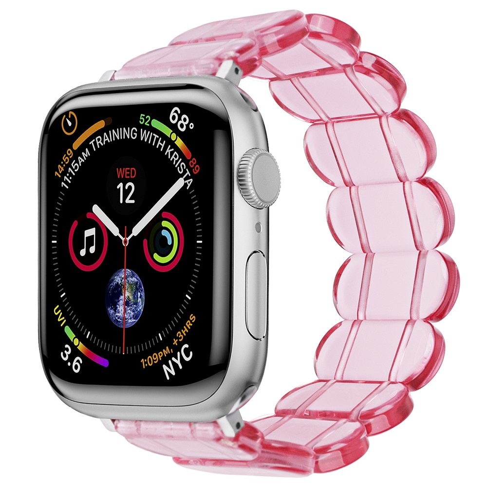 Elastinen hartsi ranneke Apple Watch 44mm vaaleanpunainen