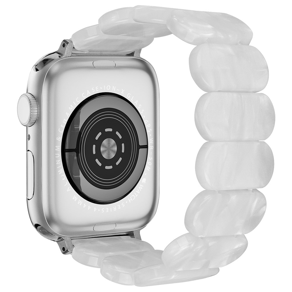 Elastinen hartsi ranneke Apple Watch 45mm Series 8 helmiäisvalkoinen