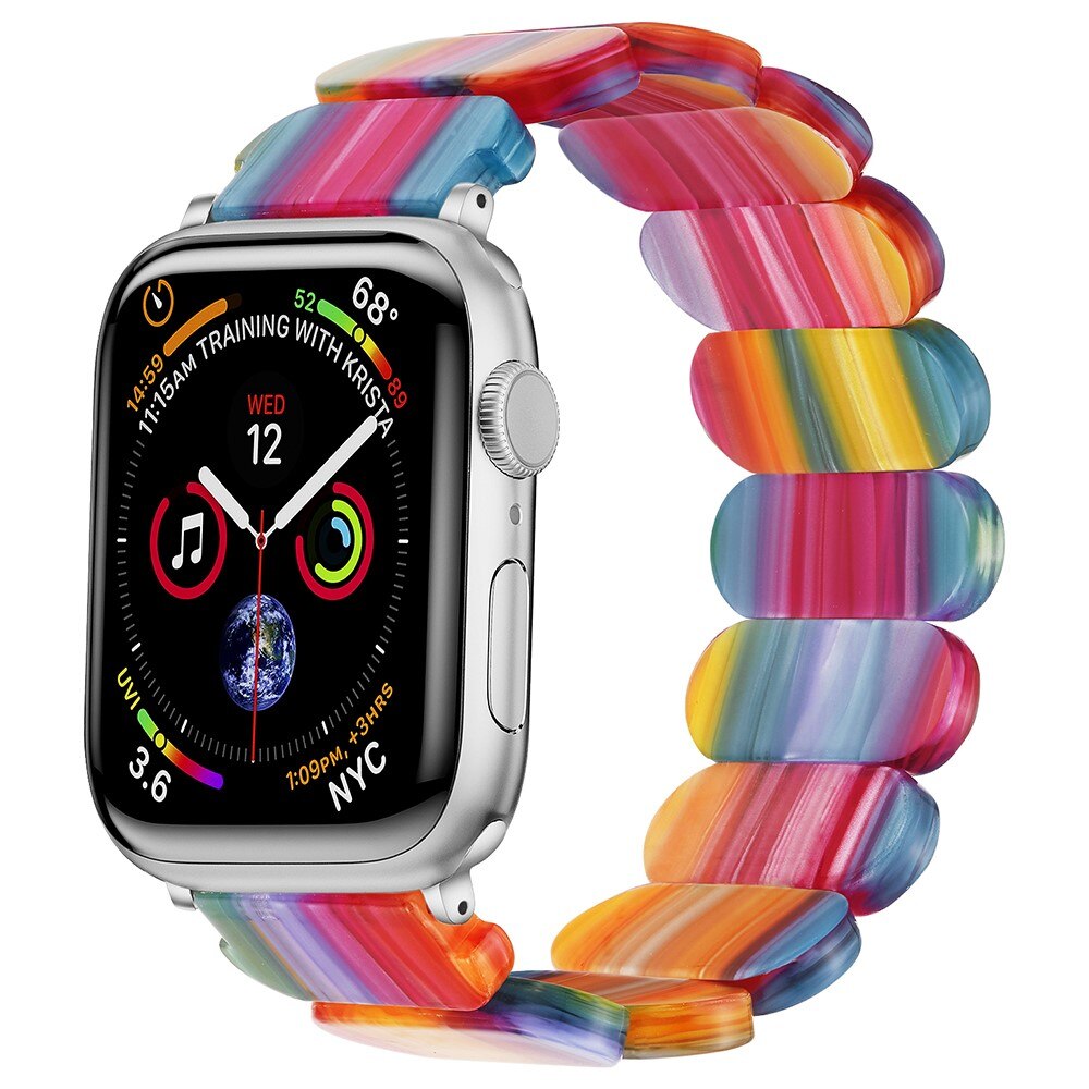 Elastinen hartsi ranneke Apple Watch 45mm Series 9 sateenkaari