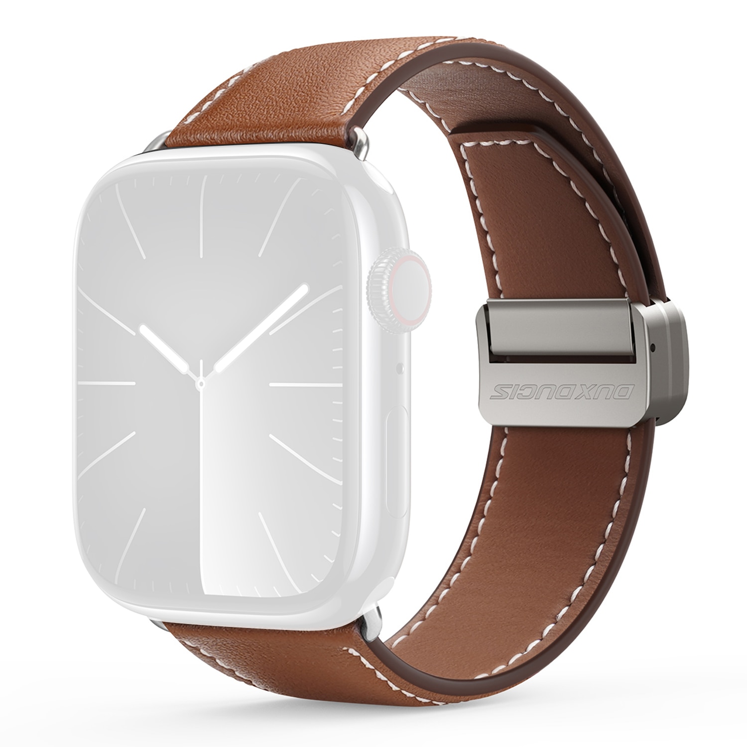 Nahkaranneke Apple Watch Series 11 46mm Ruskea
