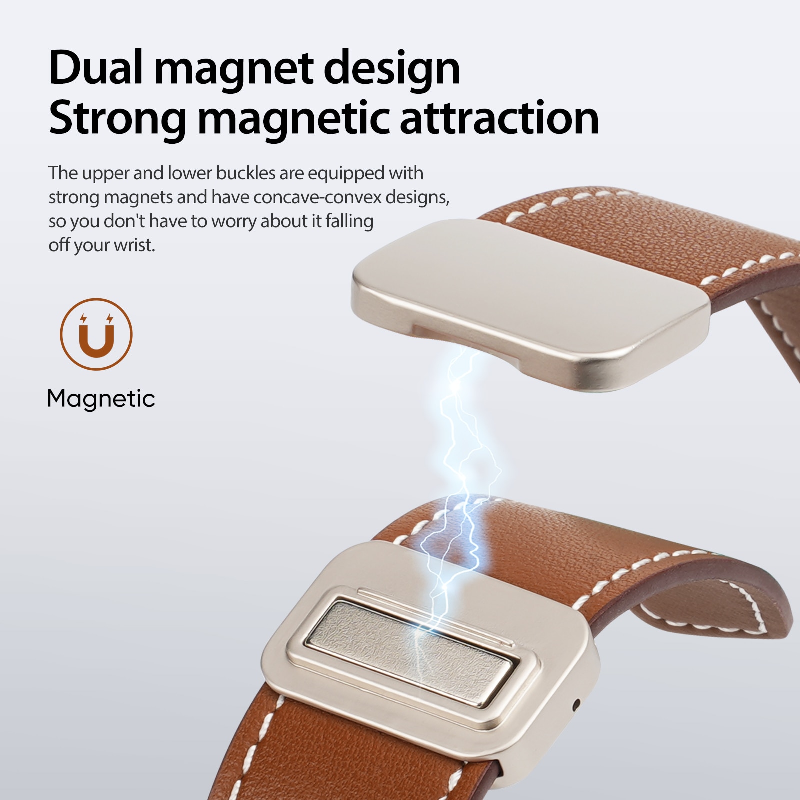 Nahkaranneke Apple Watch Series 11 46mm Ruskea