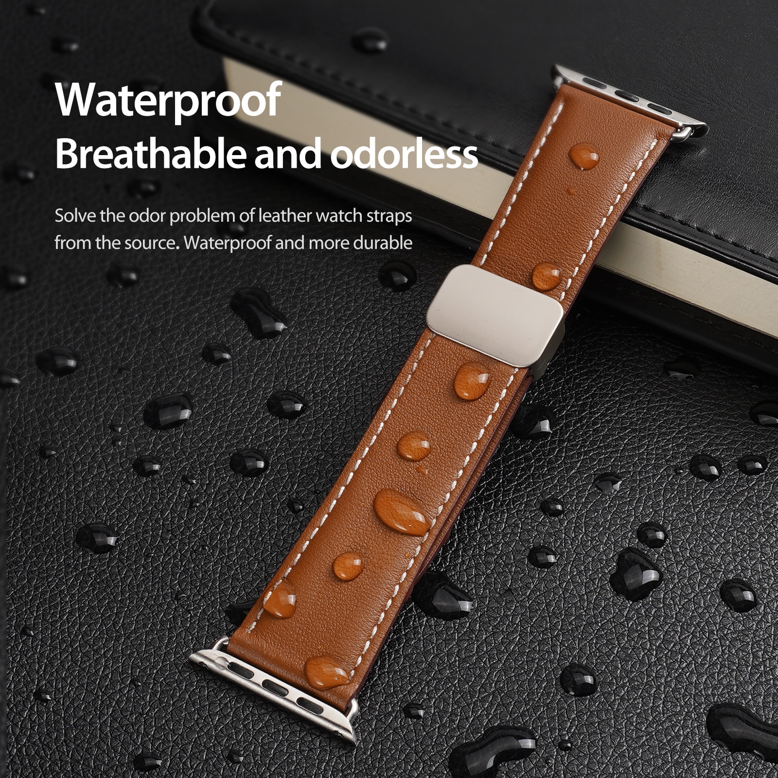 Nahkaranneke Apple Watch Series 11 46mm Ruskea