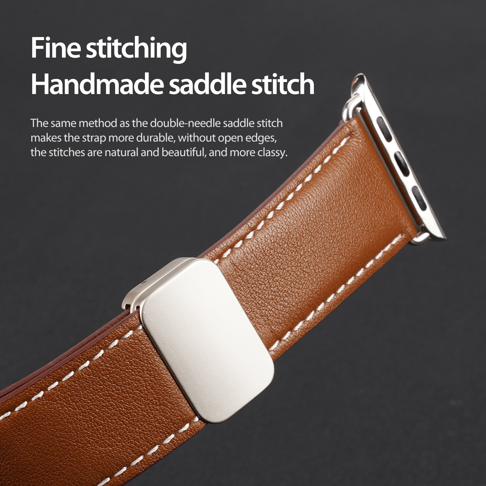 Nahkaranneke Apple Watch Series 11 46mm Ruskea