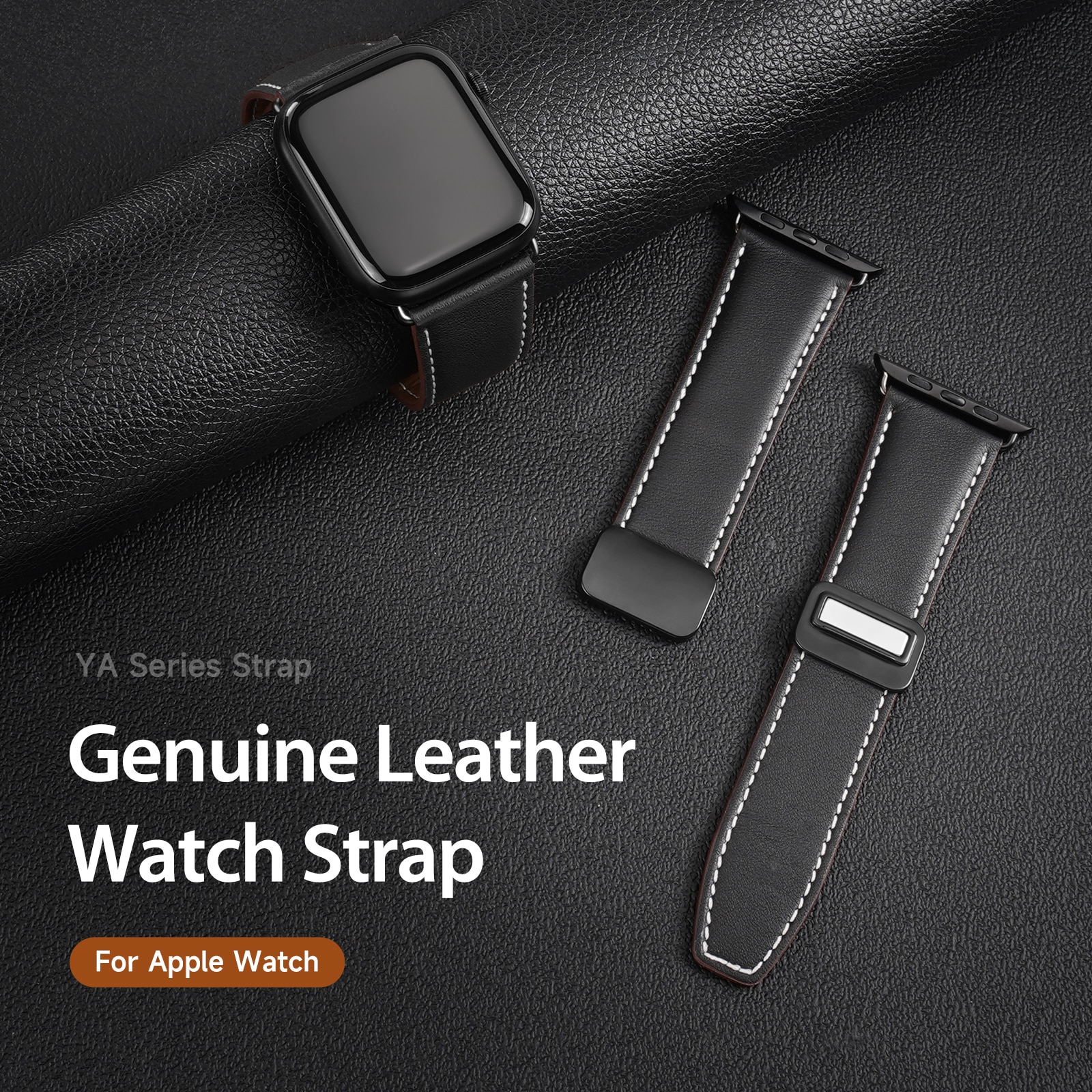 Nahkaranneke Apple Watch Series 11 46mm Ruskea