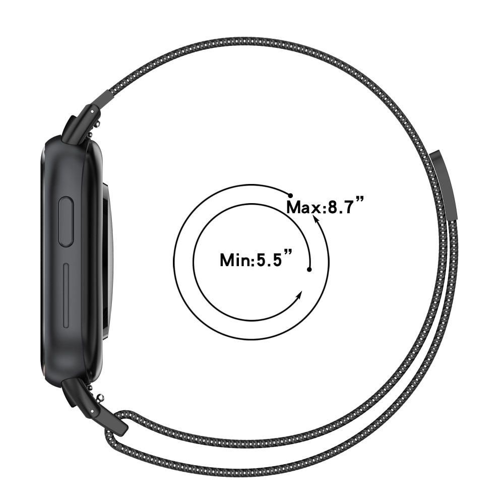 Ranneke Milanese  Honor Watch 4 Musta