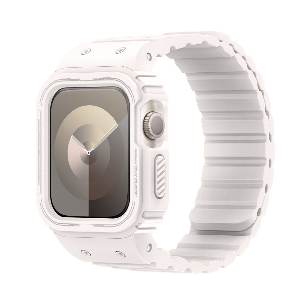 OA Series Kuori + Silikoniranneke Apple Watch 41mm Series 7 valkoinen