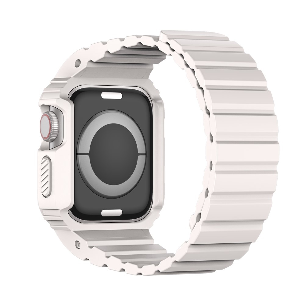 OA Series Kuori + Silikoniranneke Apple Watch 41mm Series 7 valkoinen