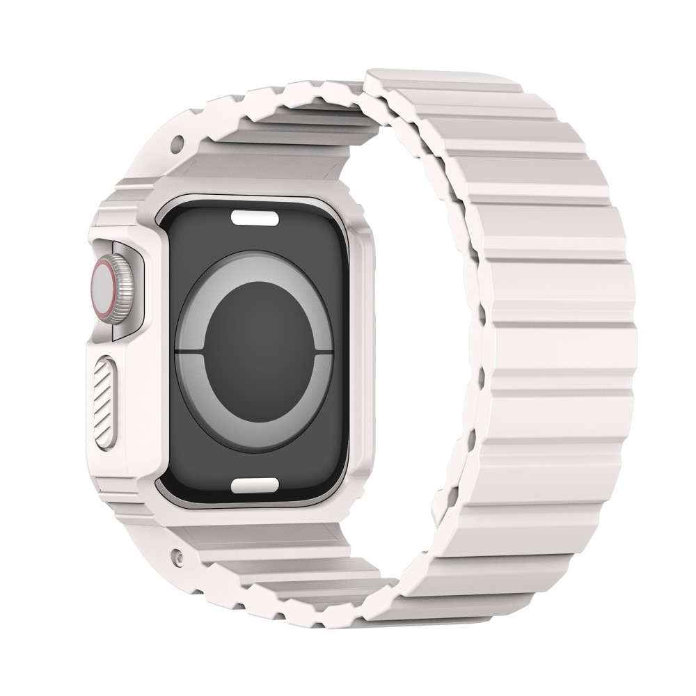 OA Series Kuori + Silikoniranneke Apple Watch 41mm Series 9 valkoinen