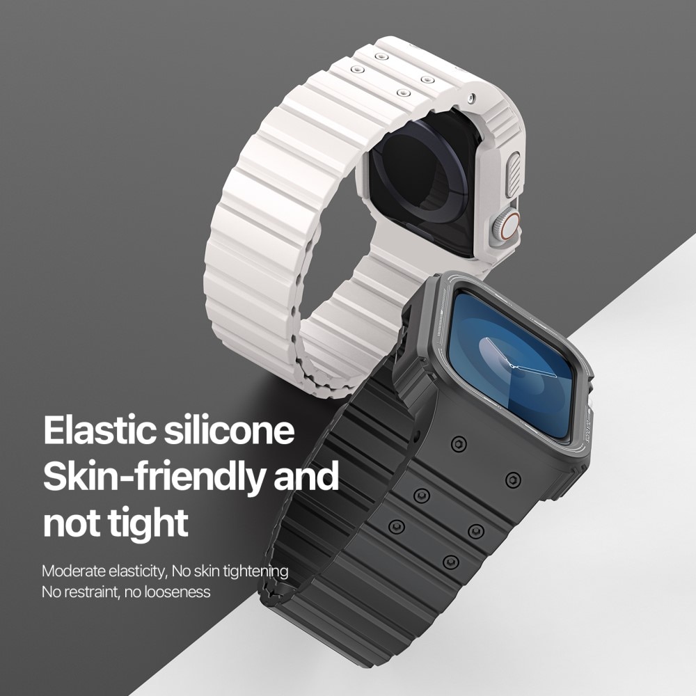 OA Series Kuori + Silikoniranneke Apple Watch 41mm Series 9 valkoinen