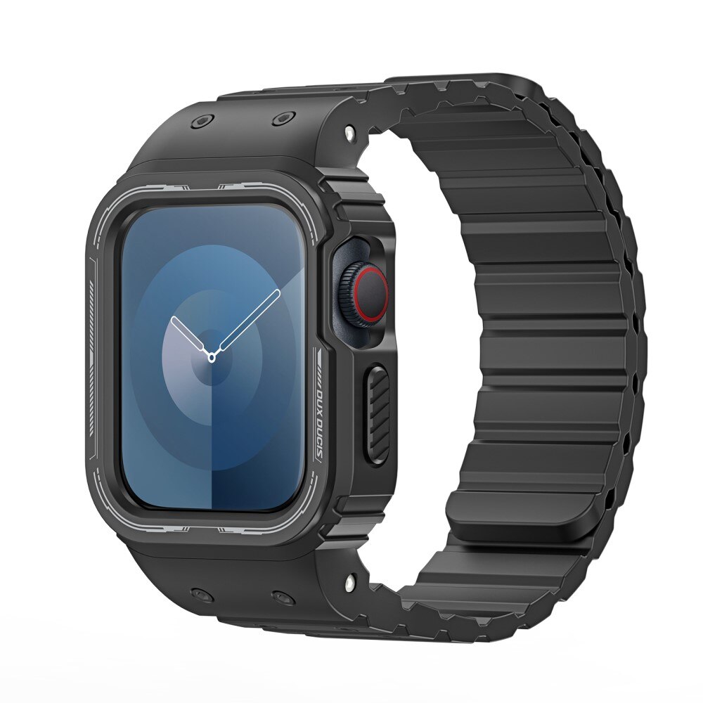 OA Series Kuori + Silikoniranneke Apple Watch 41mm Series 8 musta