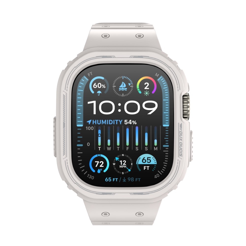 OA Series Kuori + Silikoniranneke Apple Watch Ultra 49mm valkoinen
