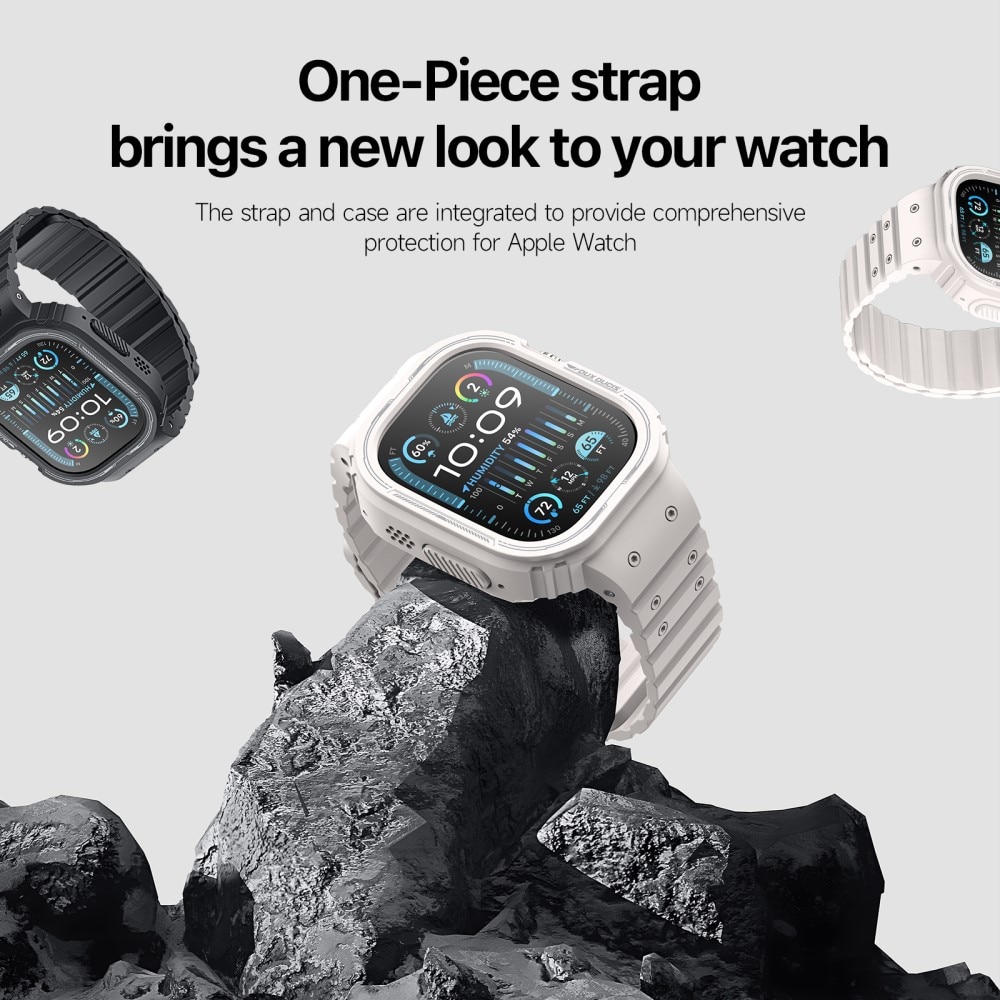 OA Series Kuori + Silikoniranneke Apple Watch Ultra 49mm valkoinen