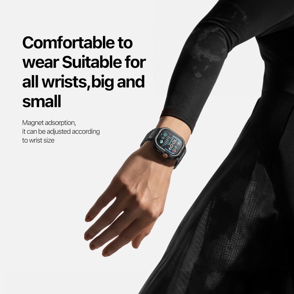 OA Series Kuori + Silikoniranneke Apple Watch Ultra 49mm musta