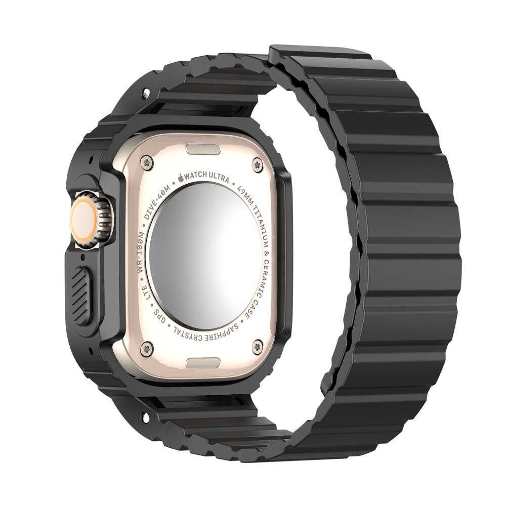 OA Series Kuori + Silikoniranneke Apple Watch Ultra 2 49mm musta