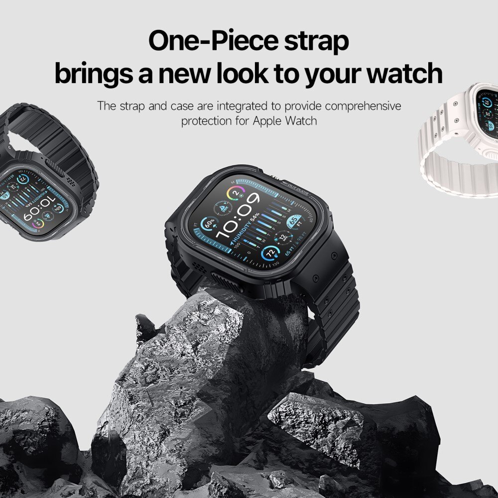 OA Series Kuori + Silikoniranneke Apple Watch Ultra 49mm musta