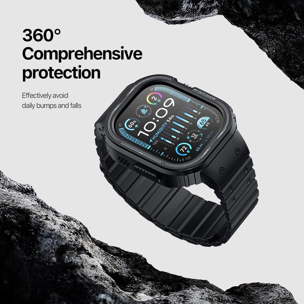 OA Series Kuori + Silikoniranneke Apple Watch Ultra 2 49mm musta