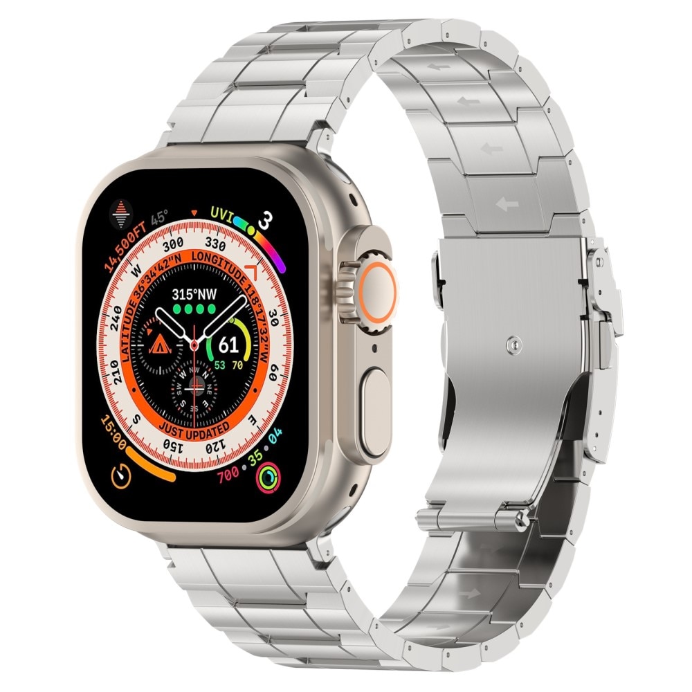 Elevate Titaaninen rannekoru Apple Watch 41mm Series 8 hopea
