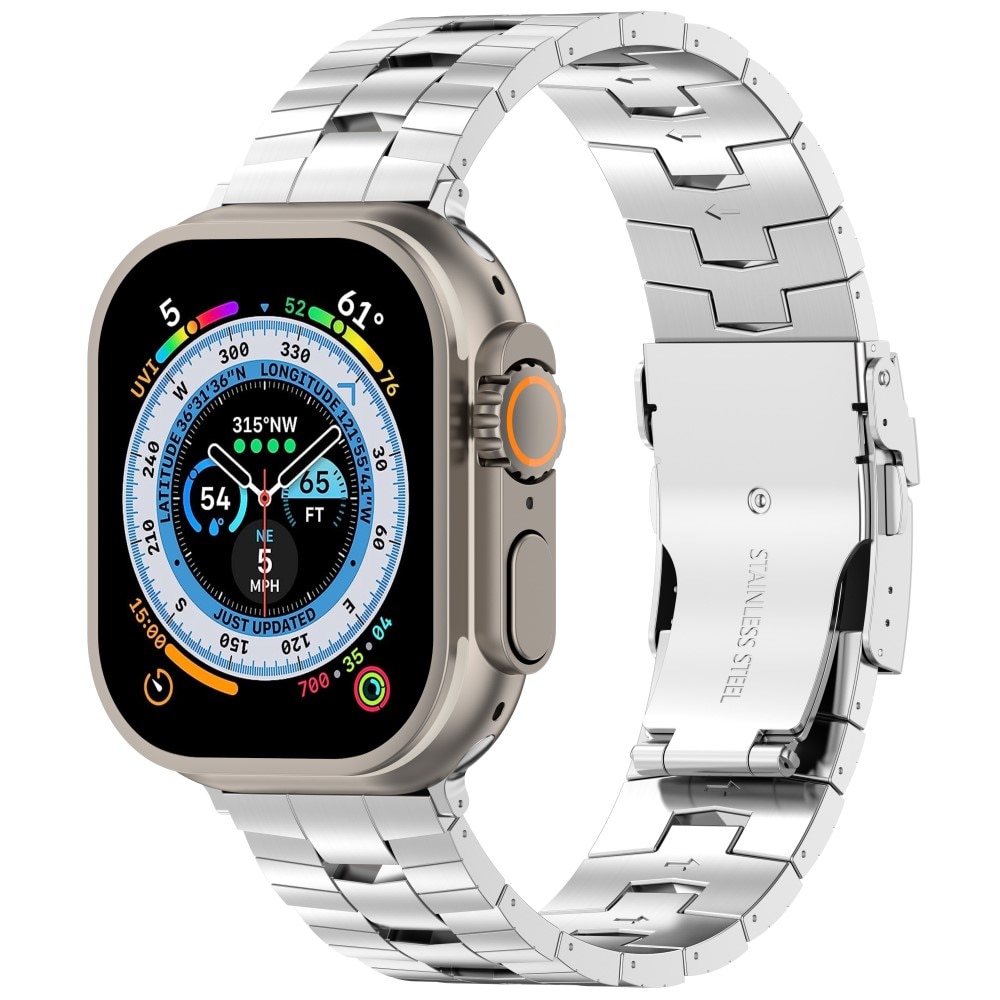 Race Titaaninen rannekoru Apple Watch 45mm Series 8 hopea