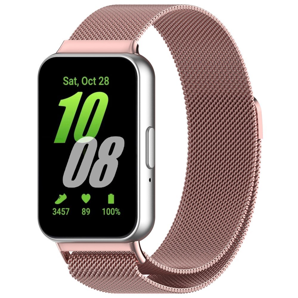 Ranneke Milanese Samsung Galaxy Fit 3 vaaleanpunainen kulta