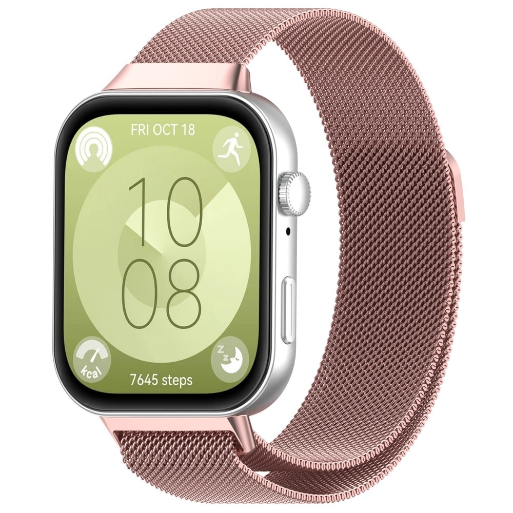 Ranneke Milanese Huawei Watch Fit 4 Vaaleanpunainen kulta