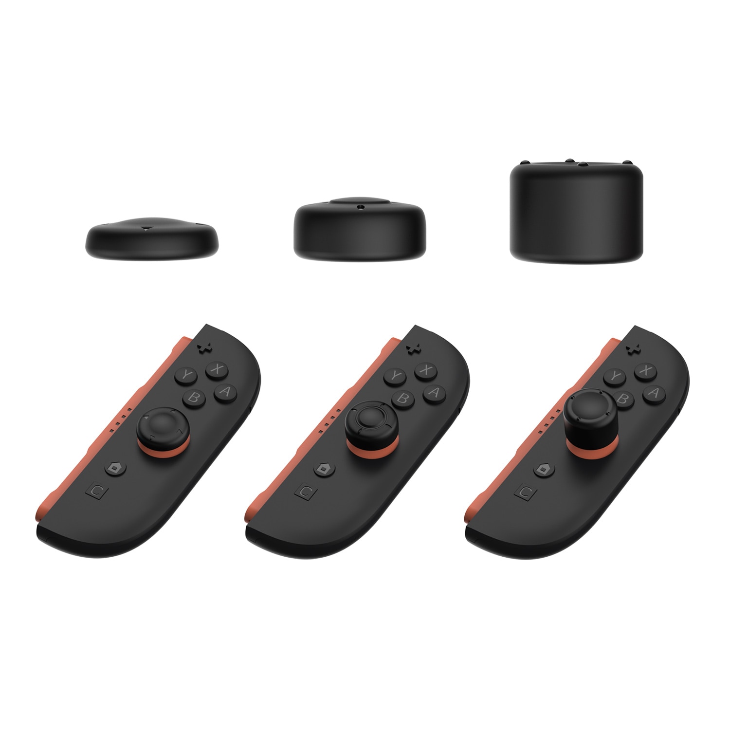 Joystickin suojahatut silikoni Nintendo Switch 2 (6 kpl) musta
